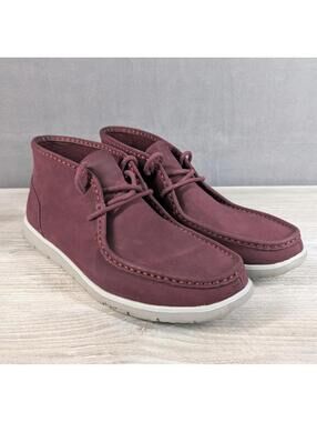 UGG Mens 11 Burgundy Hendrickson Chukka Boots Suede Casual Comfort Lace Up Shoes